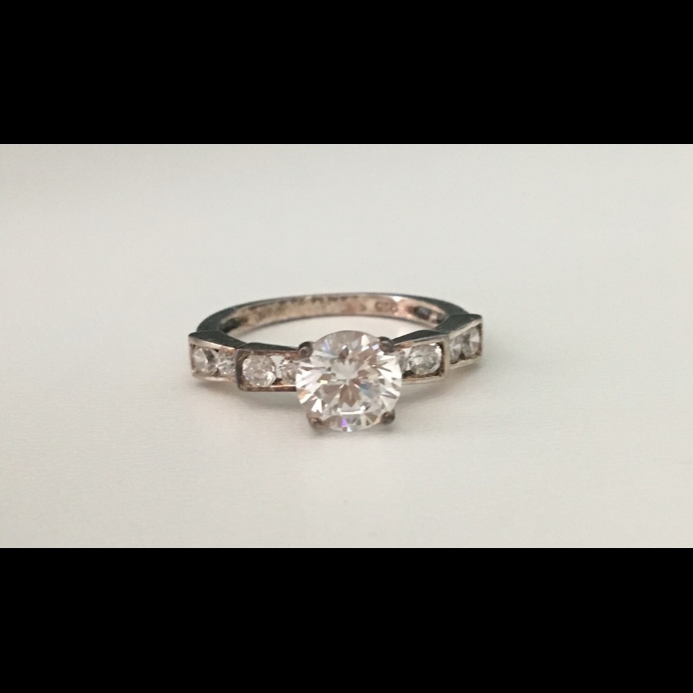 Cubic Zirconia ring in sterling silver setting